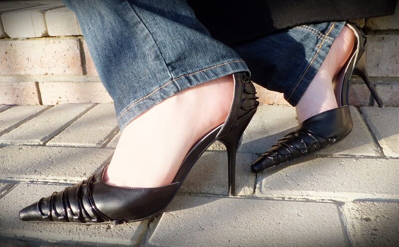 Person Wearing High Heels — Black, Neutral, Afternoon