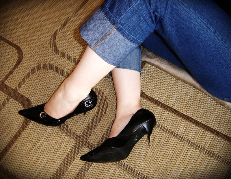 Person Wearing High Heels — Black, Neutral