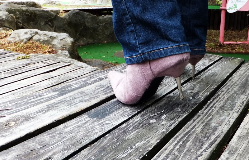 Person Wearing High Heels — Blue