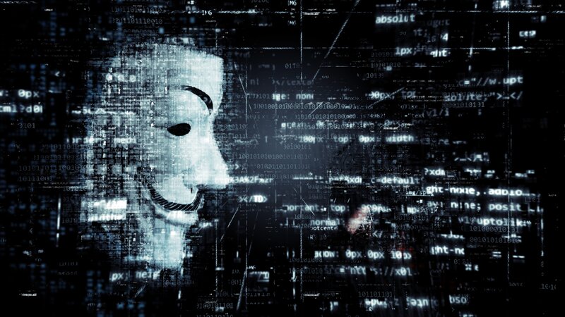 Person Wearing Mask — Black, Dark