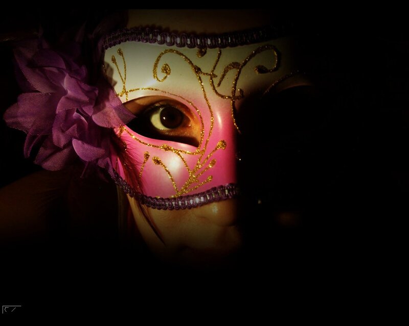 Person Wearing Mask — Pink