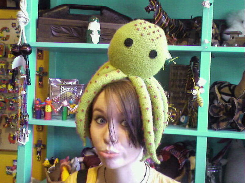person wearing octopus hat