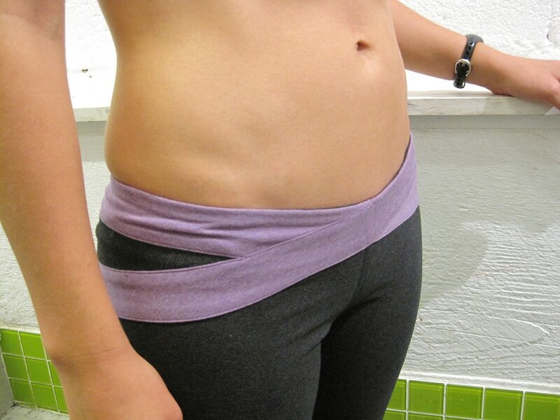 person wearing purple waistband