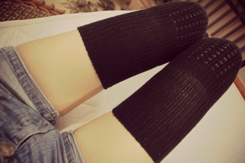 Person Wearing Socks — Black, Relaxed