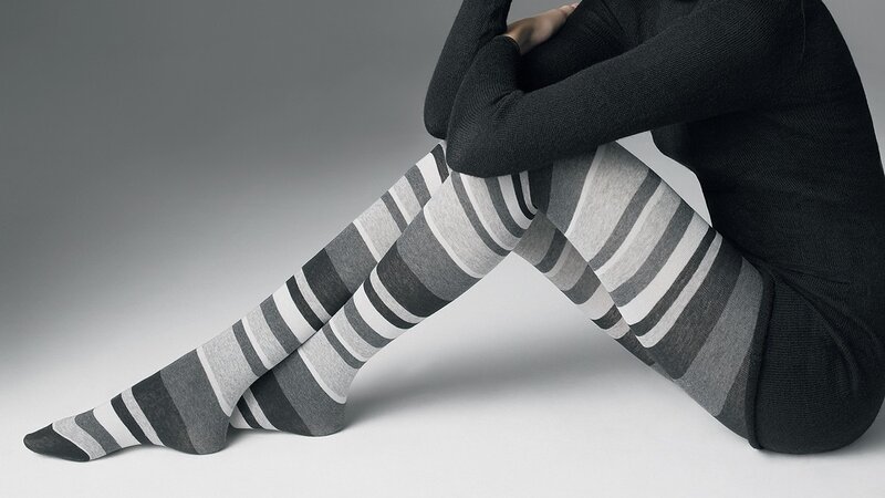 person wearing striped tights