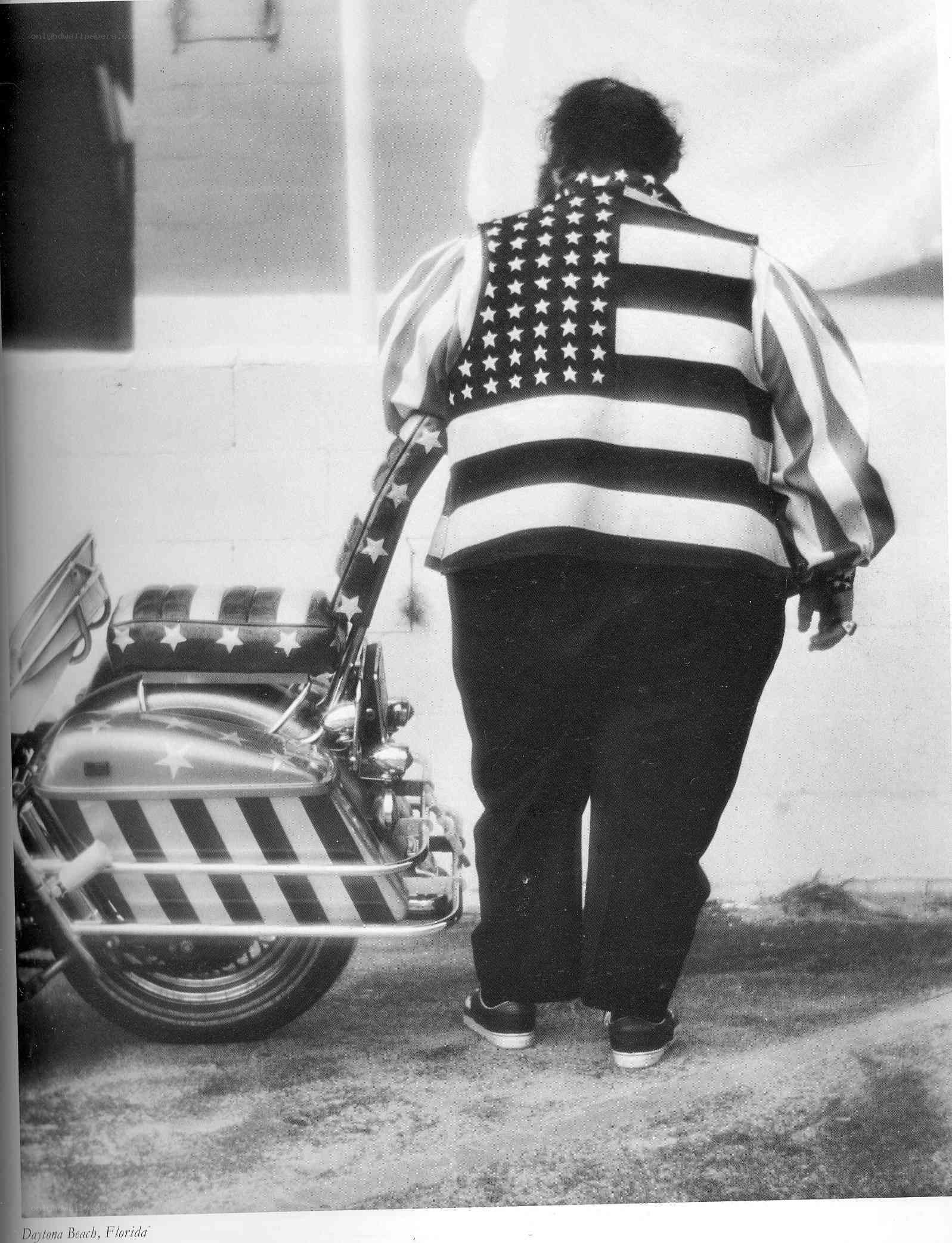 person with american flag jacket