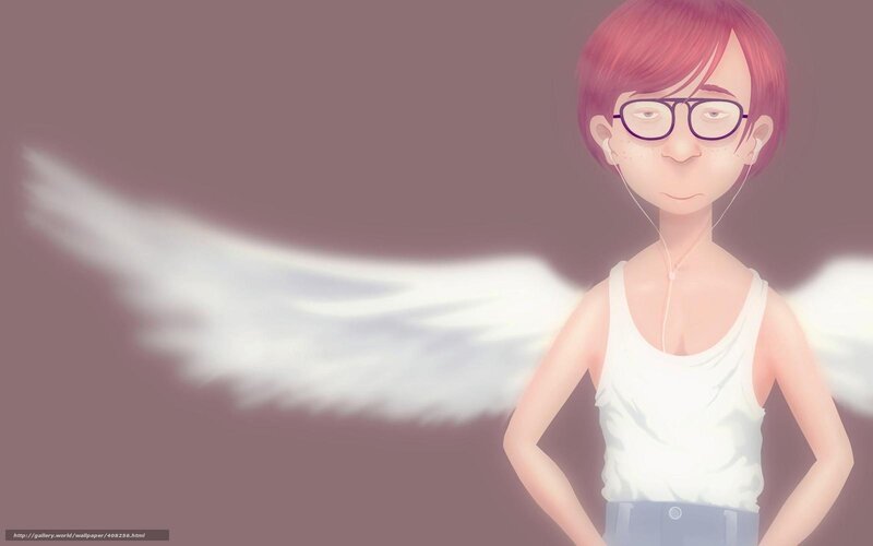 Person with Angel Wings — White, Calm