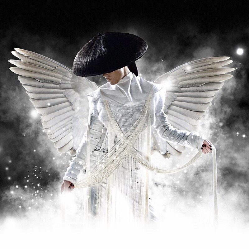 Person with Angel Wings — White, Dramatic, Photograph