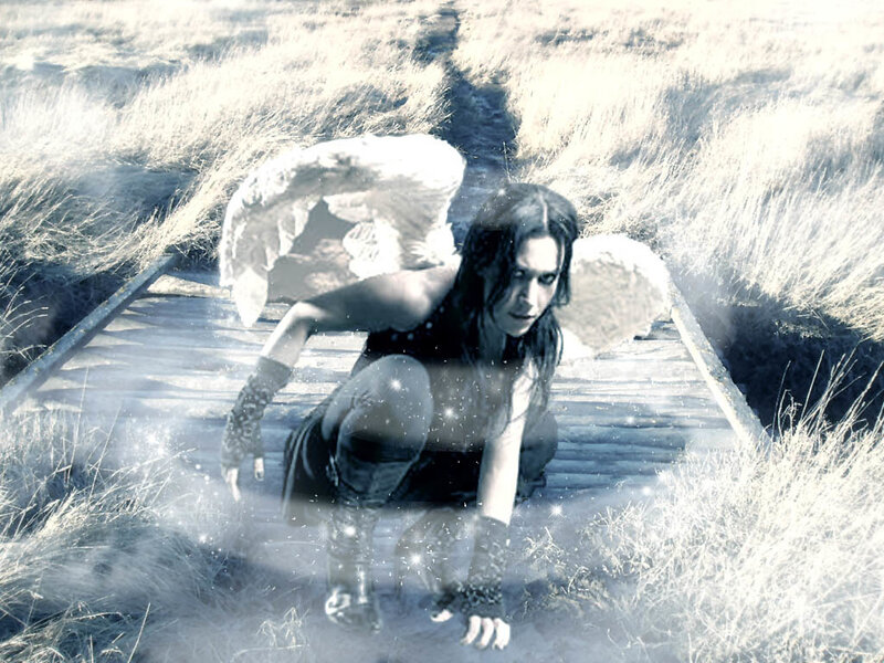 Person with Angel Wings — White, Dramatic