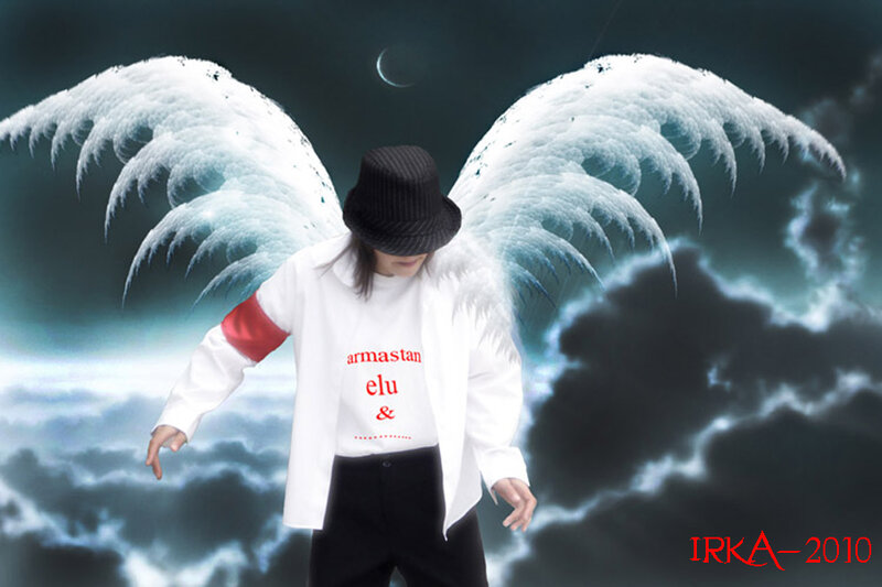Person with Angel Wings — White