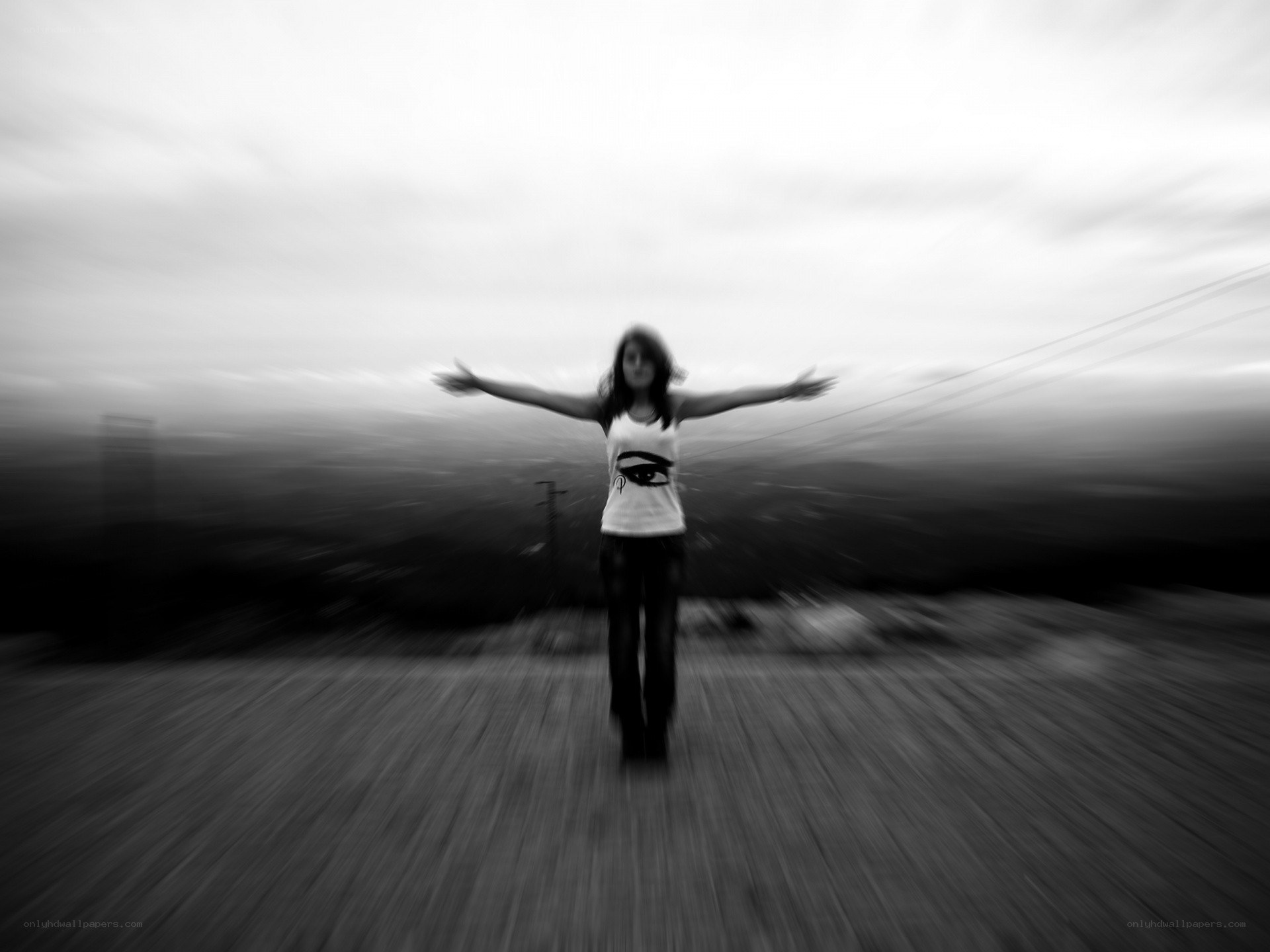 person with arms outstretched
