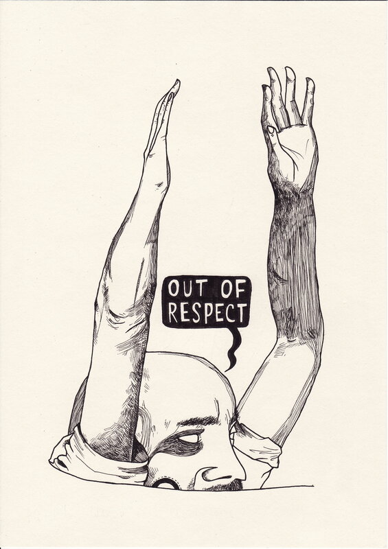 person with arms raised