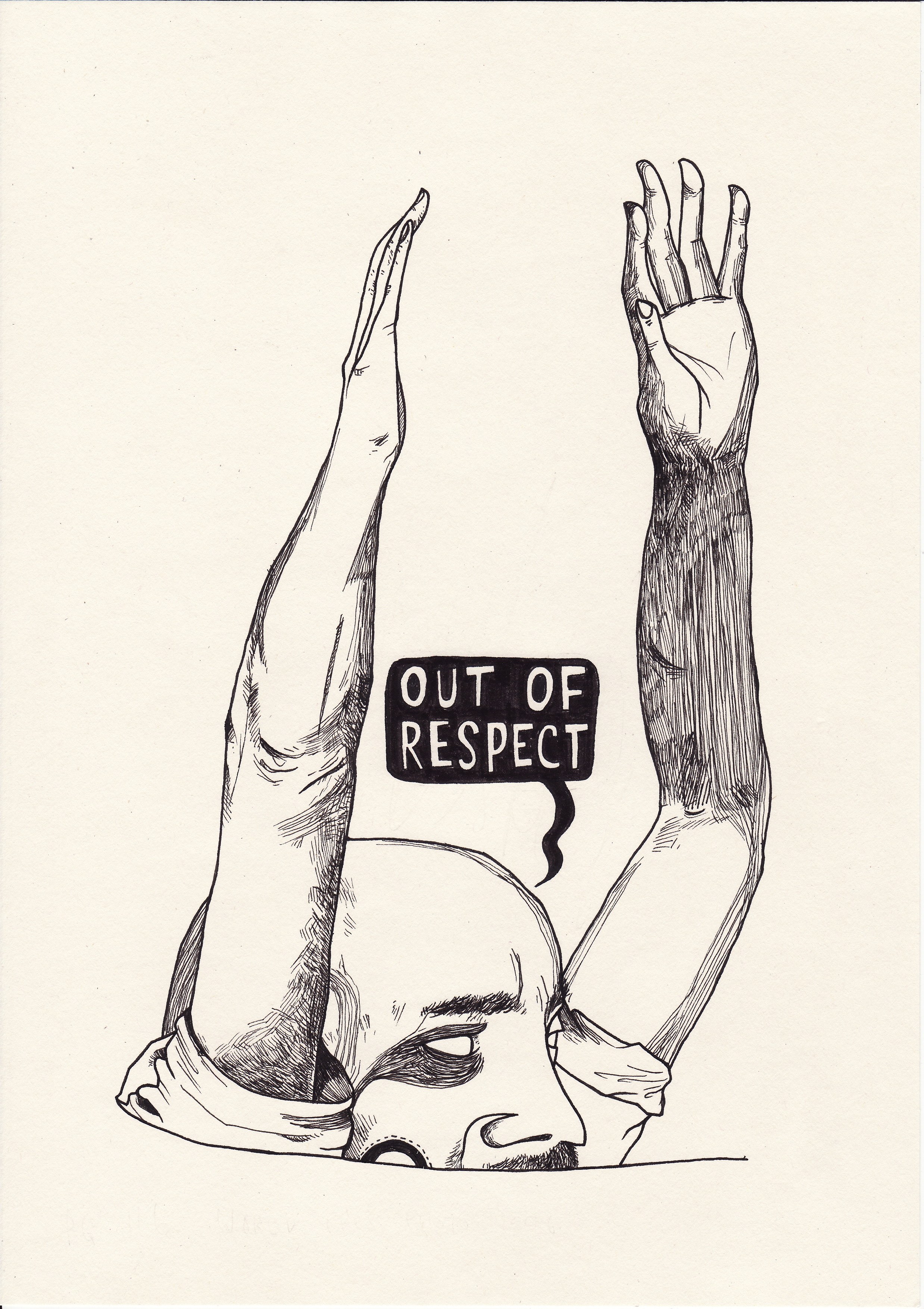 person with arms raised
