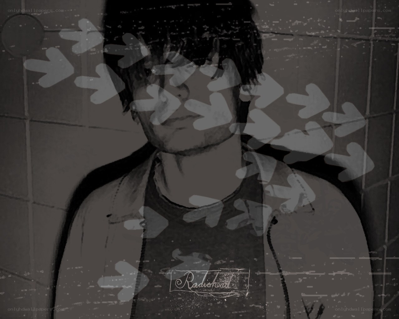 person with arrows overlay