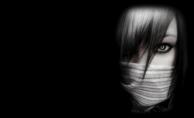 person with bandaged face