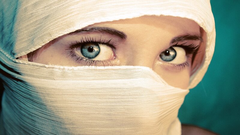 Person with Bandaged Face — White