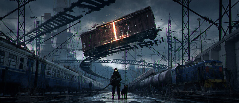 Person with Black Cat — Gray