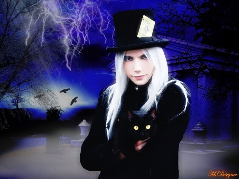 Person with Black Cat