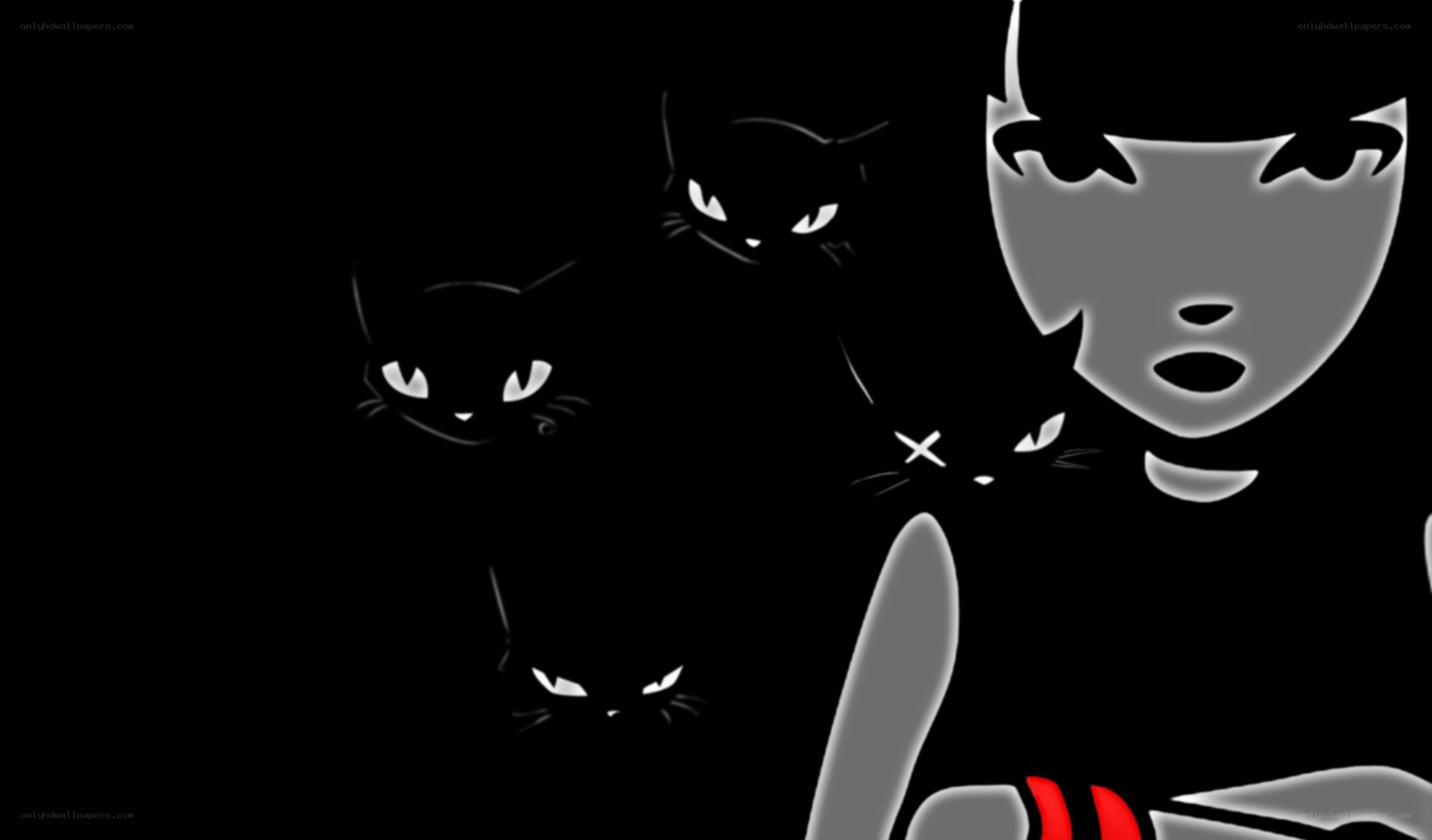 person with black cats