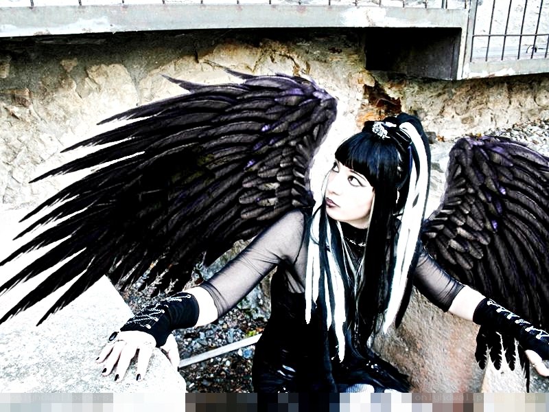 person with black wings