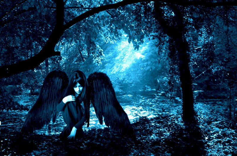 Person with Black Wings — Blue
