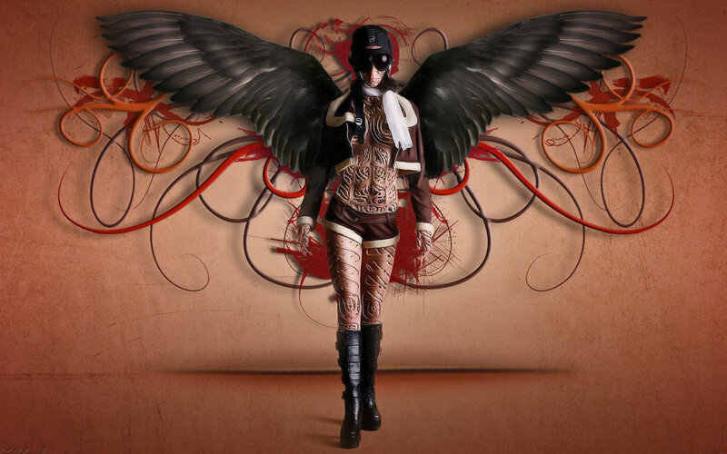 Person with Black Wings — Brown