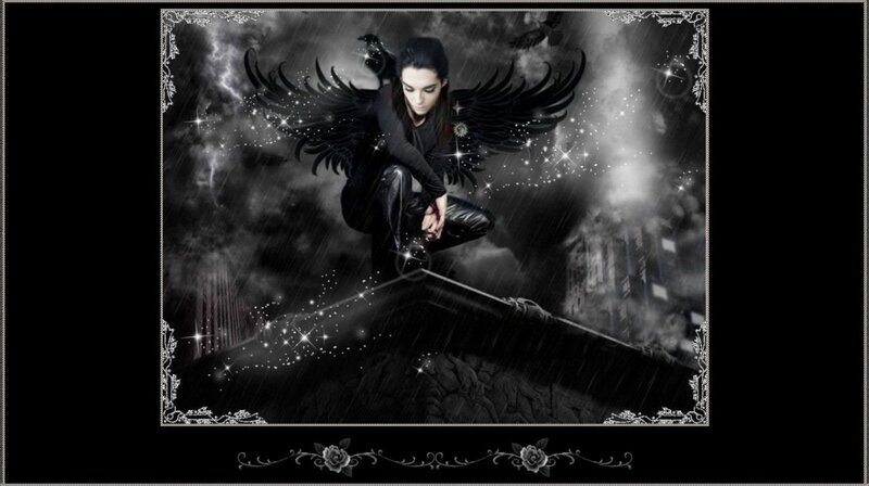 Person with Black Wings — Dramatic, Night, Digital Art