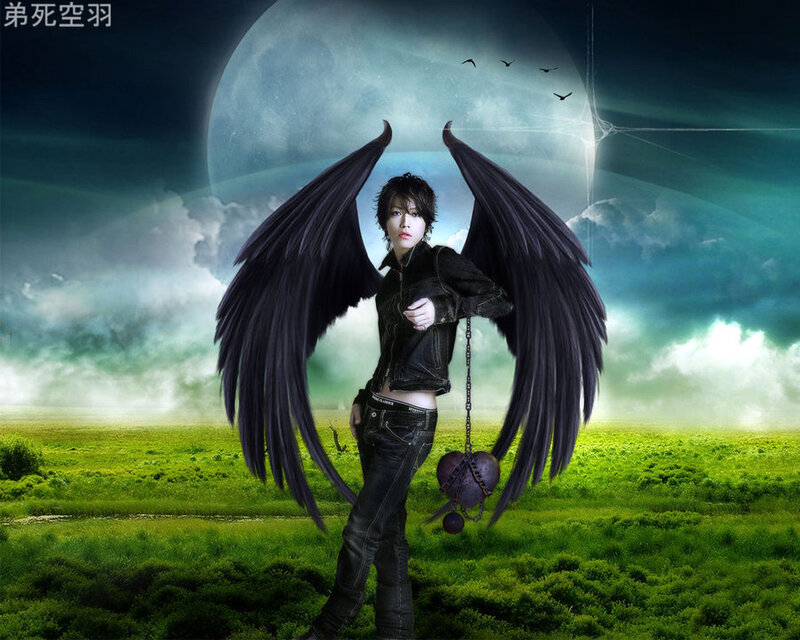 Person with Black Wings — Green