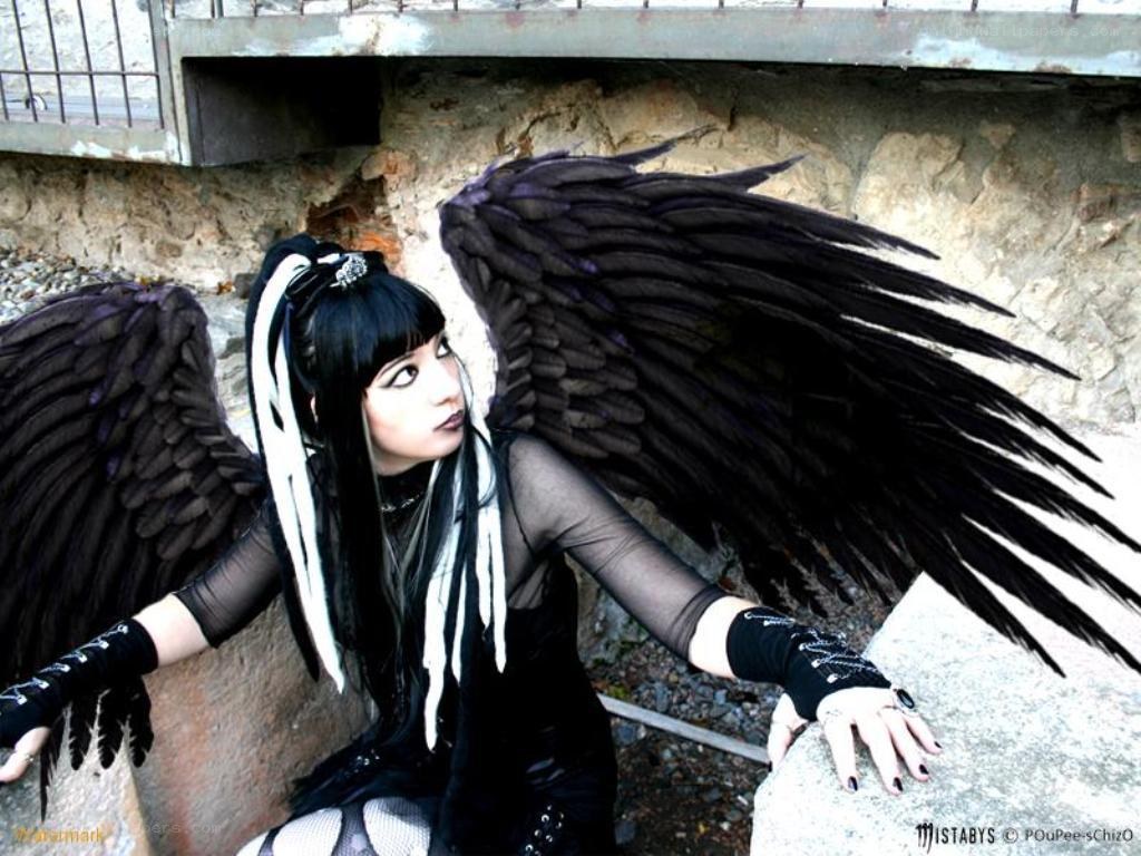 person with black wings