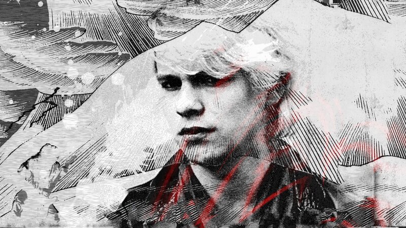 Person with Blonde Hair — Black, Dramatic, Illustration