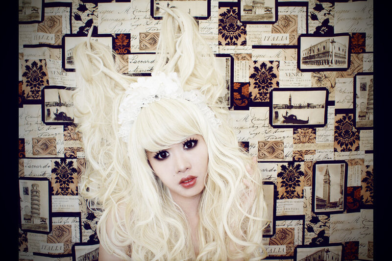 Person with Blonde Hair — White, Dramatic