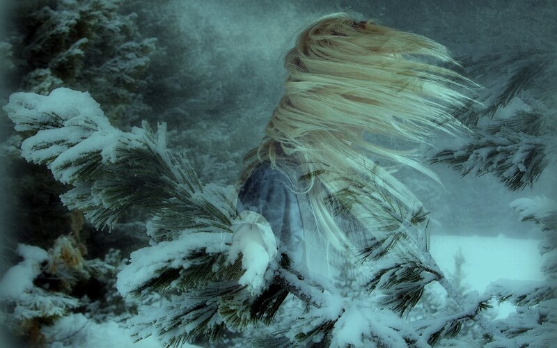 Person with Blonde Hair — White, Dramatic, Winter