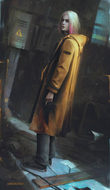 Person with Blonde Hair — Yellow, Dramatic