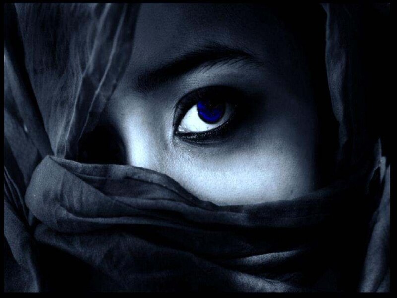 Person with Blue Eye — Black, Dramatic, Digital Art