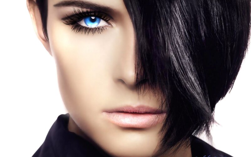 Person with Blue Eye — Black, Dramatic