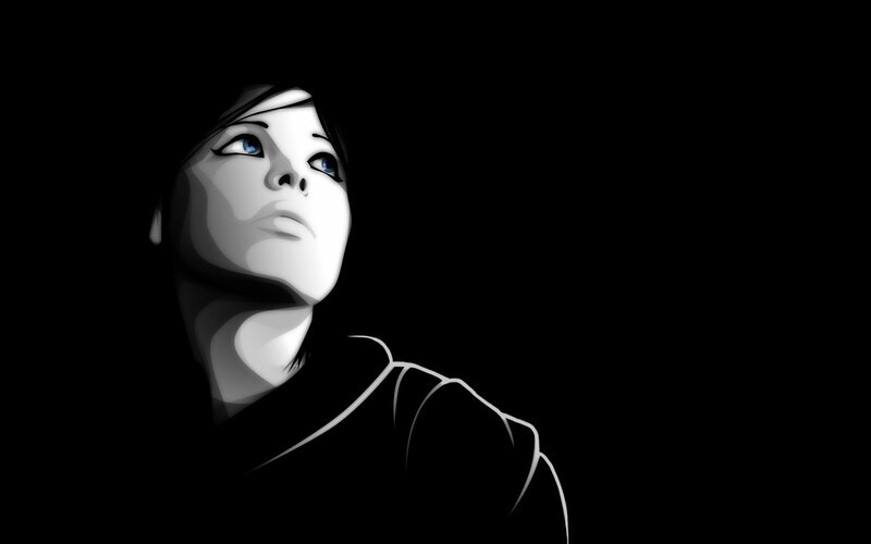 Person with Blue Eyes — Black, Dramatic