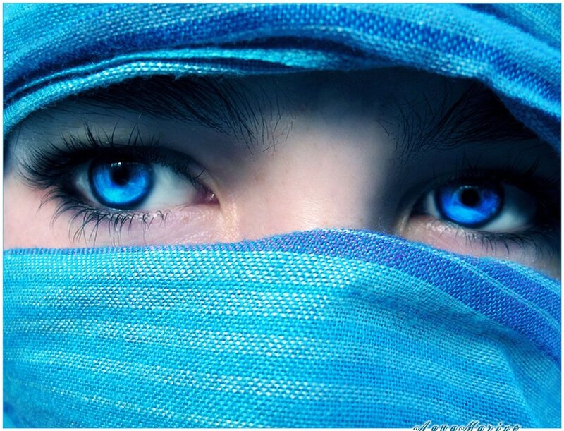 Person with Blue Eyes — Dramatic, Photograph