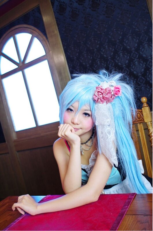 Person with Blue Hair — Calm, Photograph, Wig