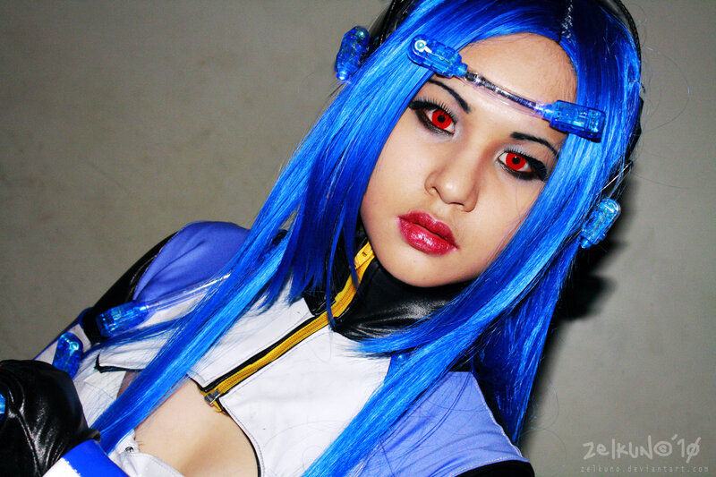 Person with Blue Hair — Dramatic, Photograph, Blue Wig
