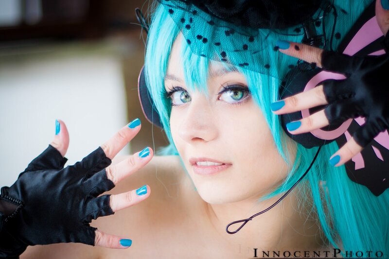 Person with Blue Hair — Dramatic, Photograph, Headphones