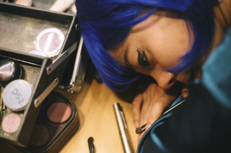 Person with Blue Hair — Focused
