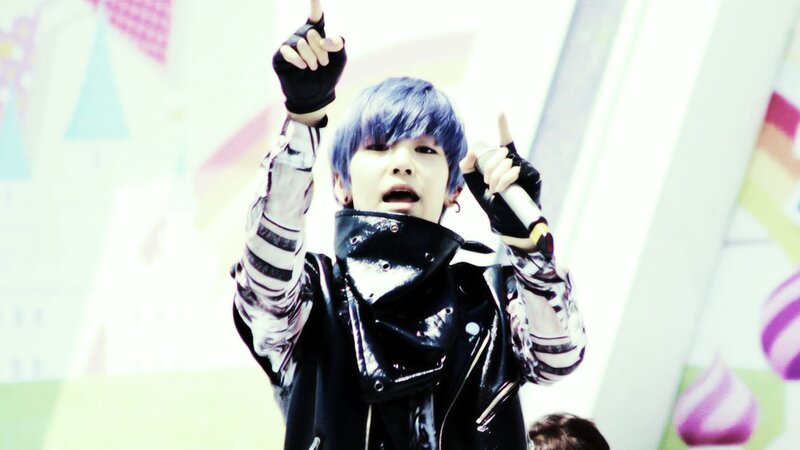 Person with Blue Hair Singing
