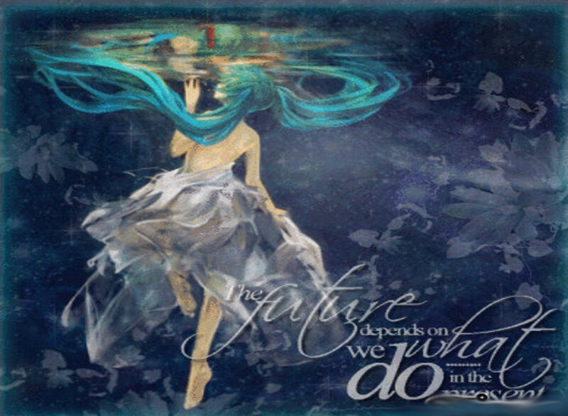 Person with Blue Hair Underwater