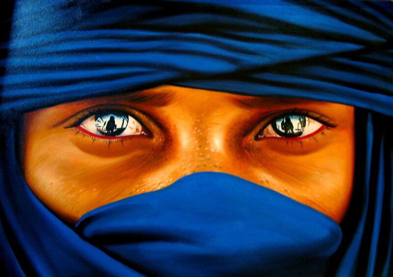 Person with Blue Headscarf