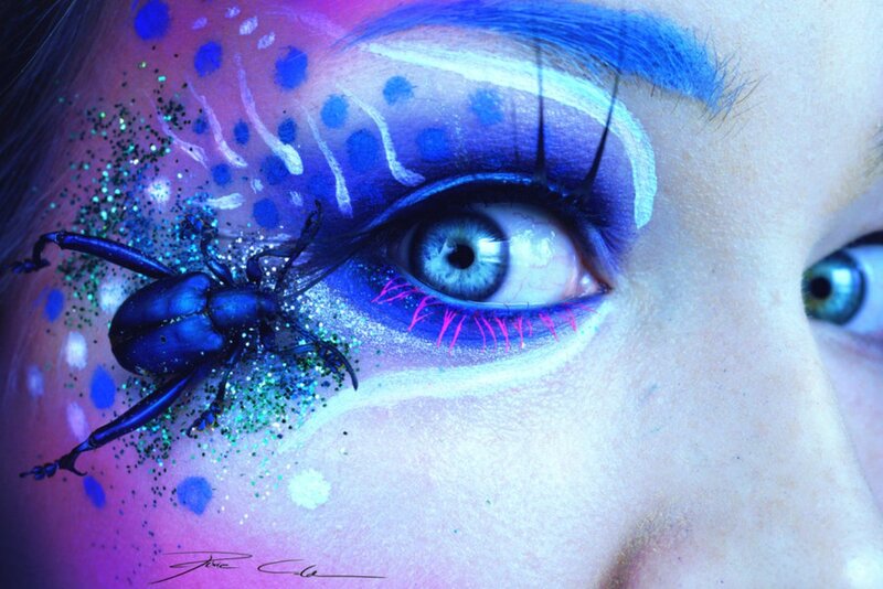 Person with Blue Makeup — Dramatic