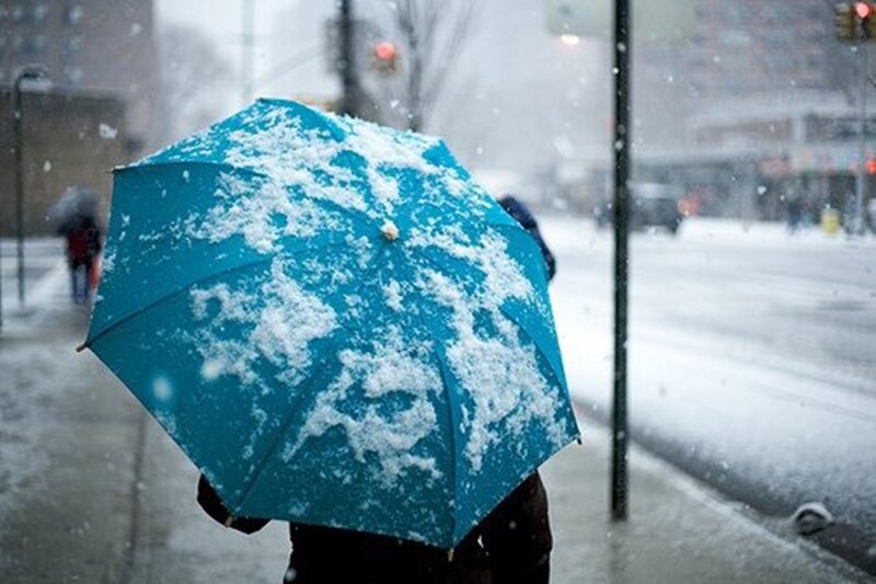 Person with Blue Umbrella — Cold