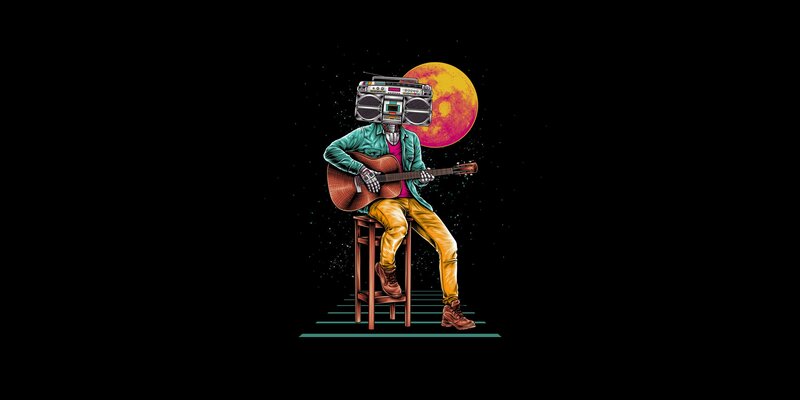 Person with Boombox Head