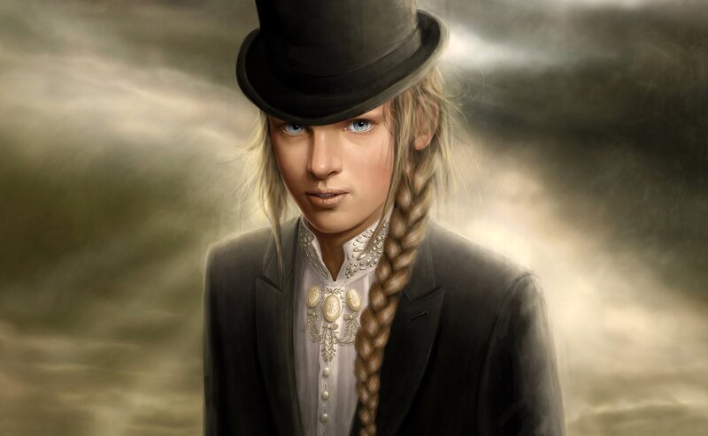 Person with Braided Hair — Black, Dramatic