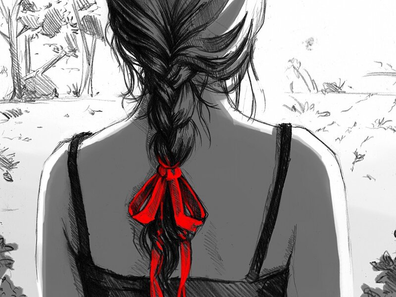 Person with Braided Hair — Black, Serene