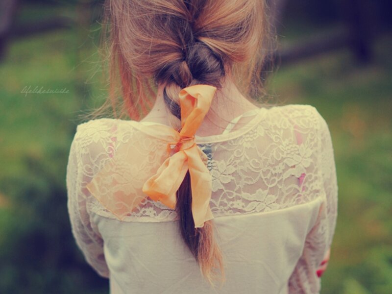Person with Braided Hair — White, Serene